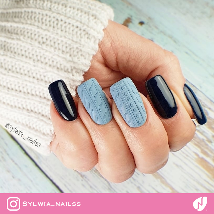 Cable Knit Sweater Nails